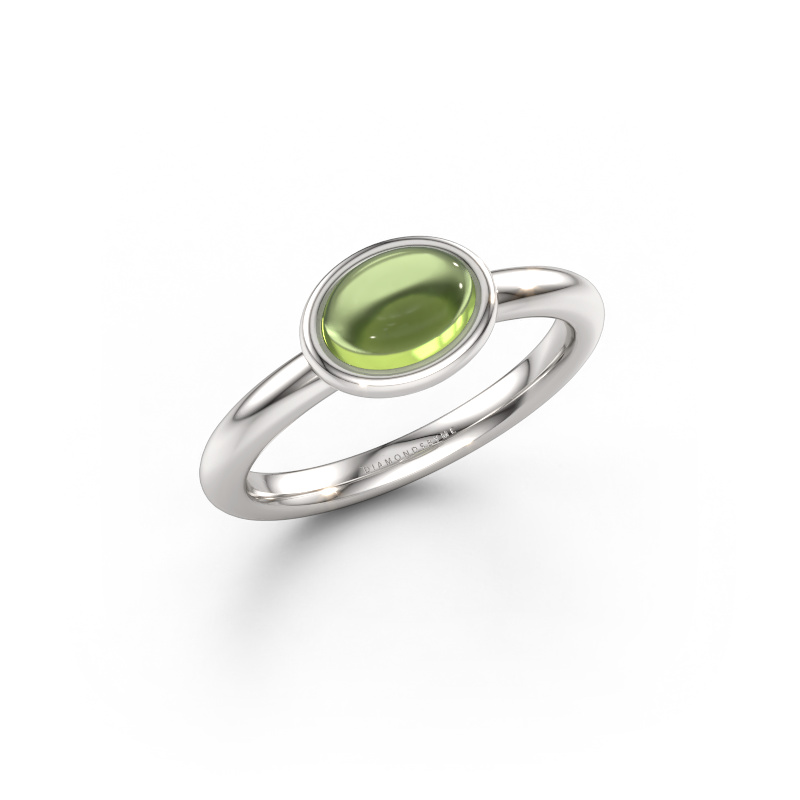 Bild von Ring Blossom OVL 1 585 Weißgold Peridot 7x5 mm