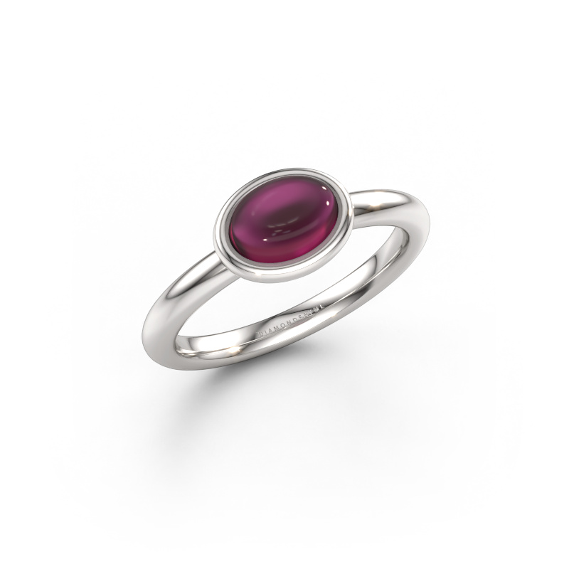 Bild av Ring Blossom OVL 1 585 vitt guld Rodolit 7x5 mm