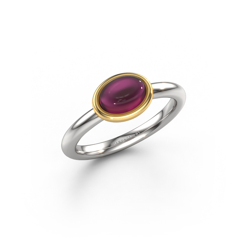 Image of Ring Blossom OVL 585 white gold Rhodolite 7x5 mm