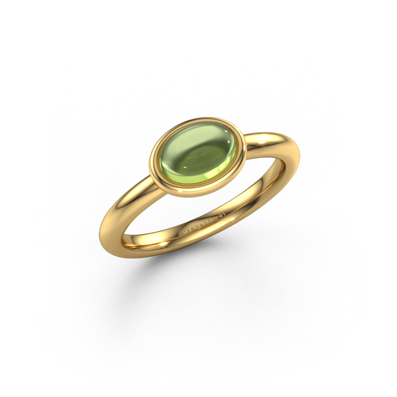 Image of Ring Blossom OVL 585 gold Peridot 7x5 mm