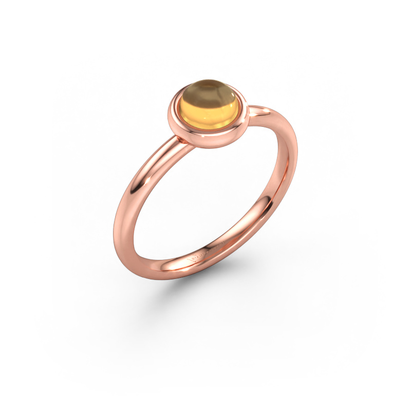 Immagine di Anello Blossom RND 585 oro rosa Citrino 5 mm