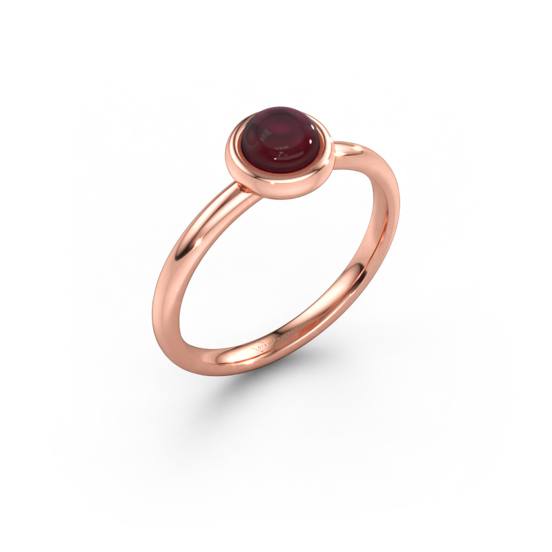 Immagine di Anello Blossom RND 585 oro rosa Granato 5 mm