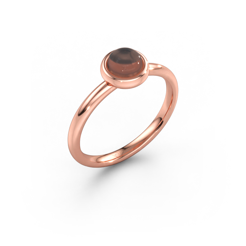 Immagine di Anello Blossom RND 585 oro rosa Quarzo fumé 5 mm