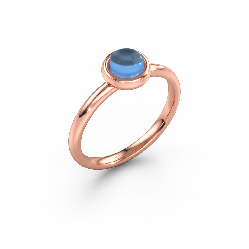 Bild av Ring Blossom RND 585 roséguld Blå topas 5 mm