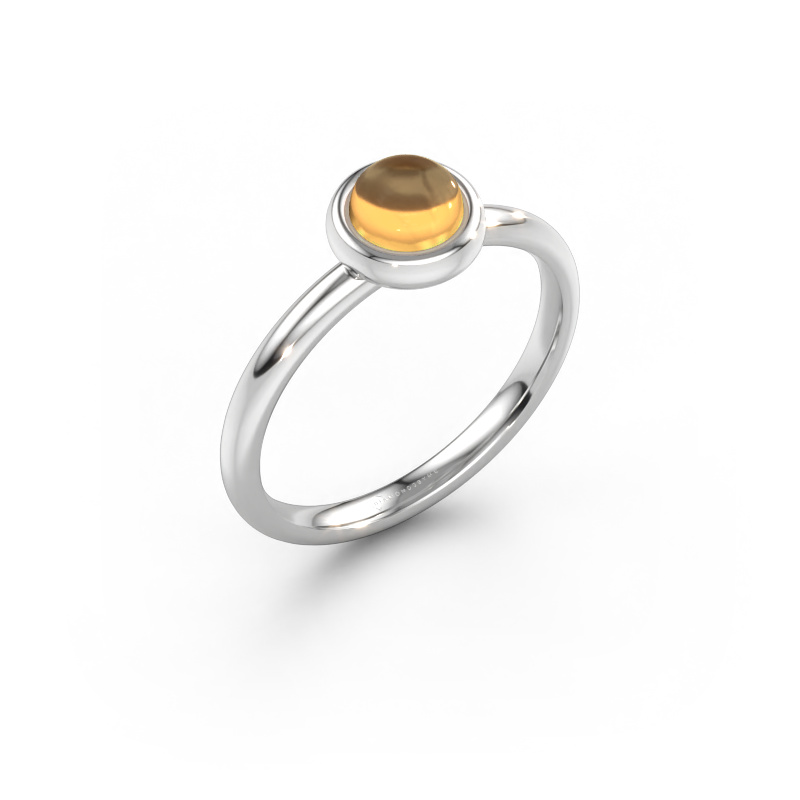 Bild av Ring Blossom RND 585 vitt guld Citrin 5 mm