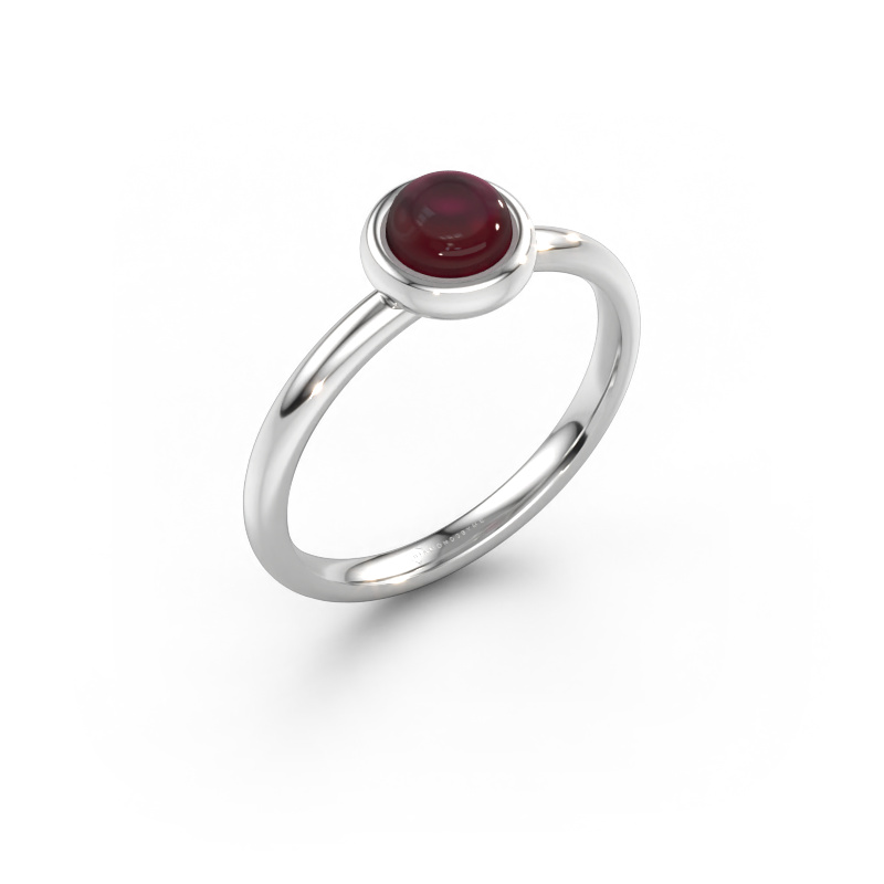 Bild von Ring Blossom RND 585 Weißgold Granat 5 mm
