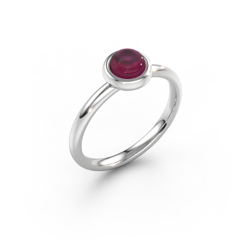 Bild av Ring Blossom RND 585 vitt guld Rodolit 5 mm