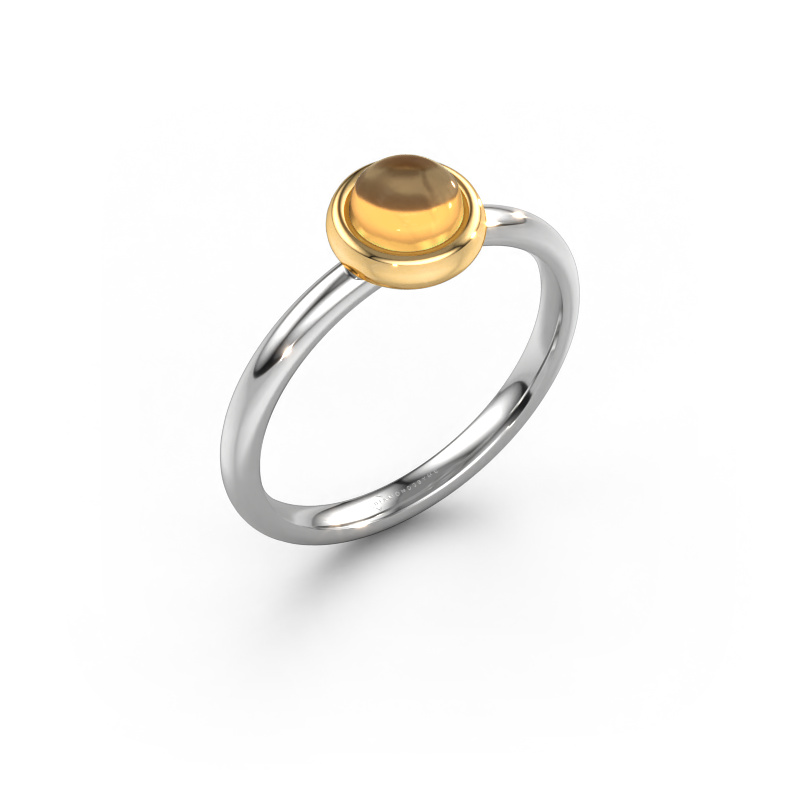 Bild von Ring Blossom 585 Weißgold Citrin 5 mm