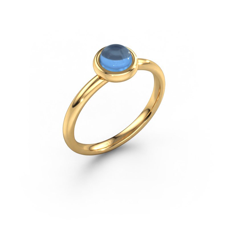 Image of Ring Blossom 585 gold Blue topaz 5 mm