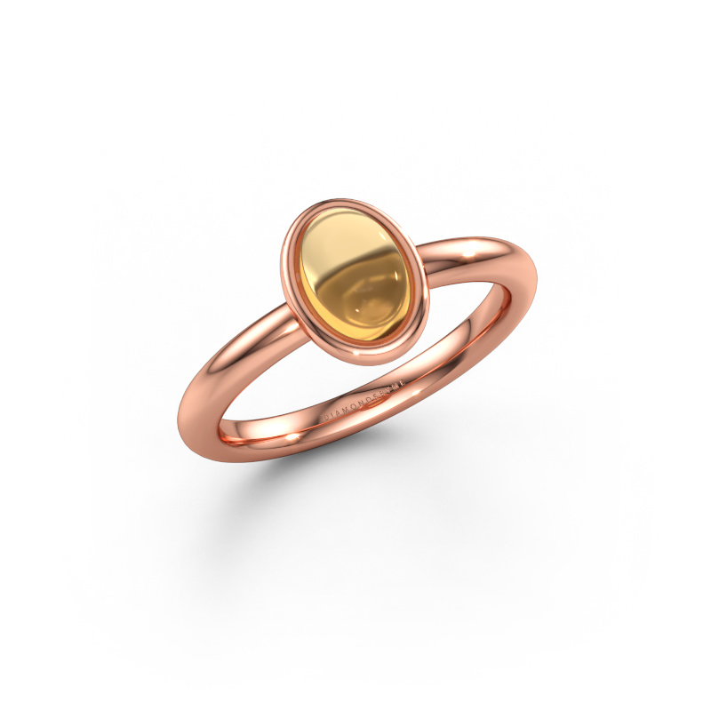 Immagine di Anello Blossom OVL 2 585 oro rosa Citrino 7x5 mm