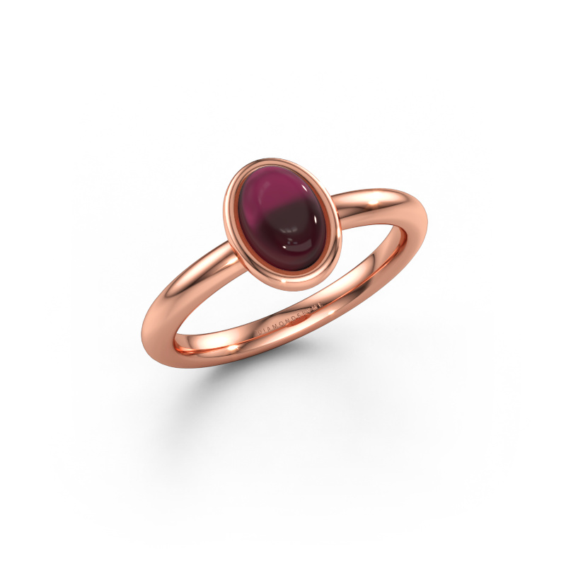 Bild av Ring Blossom OVL 2 585 roséguld Granat 7x5 mm