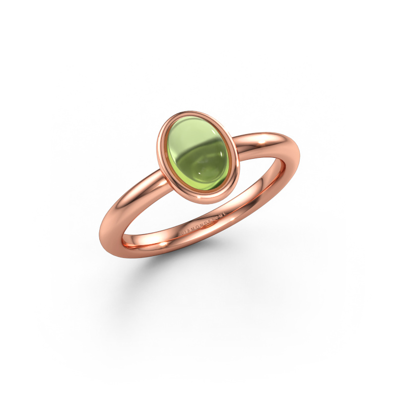 Immagine di Anello Blossom OVL 2 585 oro rosa Peridoto 7x5 mm