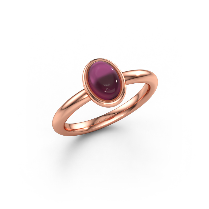 Immagine di Anello Blossom OVL 2 585 oro rosa Rodolite 7x5 mm