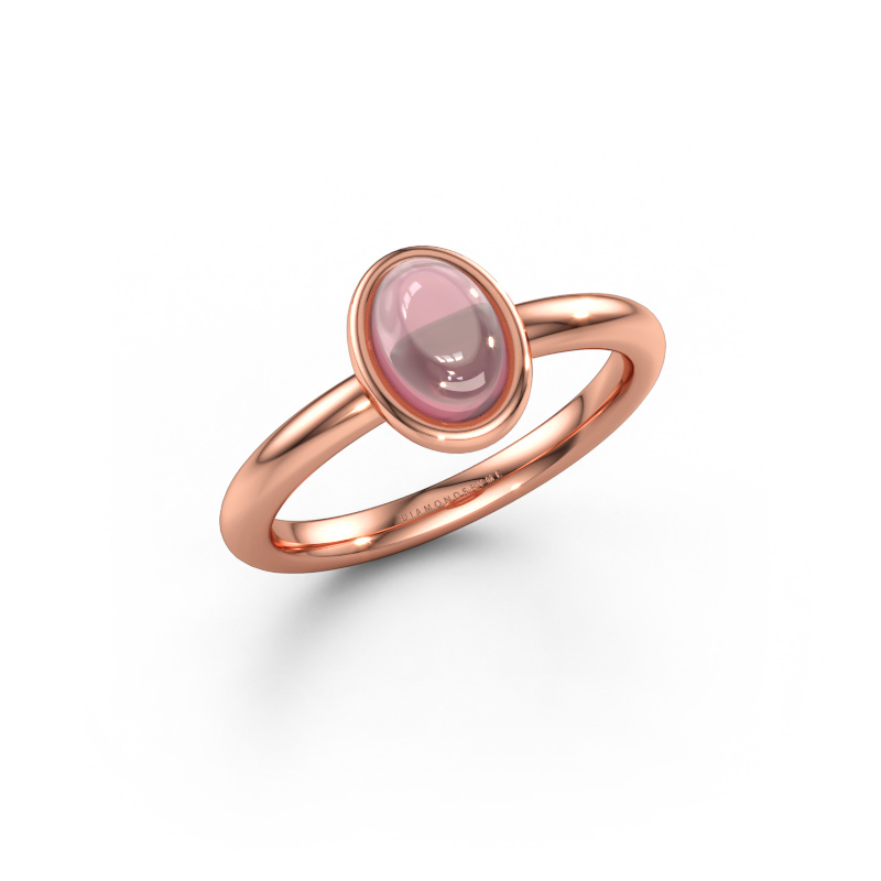 Immagine di Anello Blossom OVL 2 585 oro rosa Tormalina rosa 7x5 mm