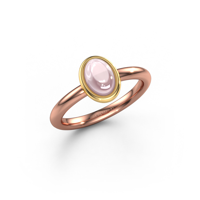 Image of Ring Blossom OVL 2 585 rose gold Morganite champagne 7x5 mm