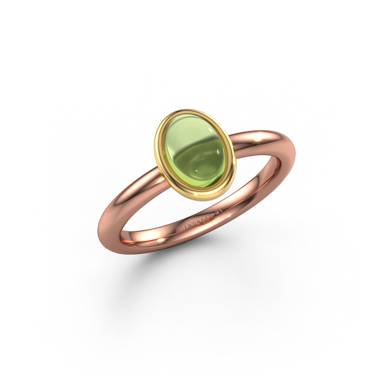 Bild von Ring Blossom OVL 2 585 Roségold Peridot 7x5 mm