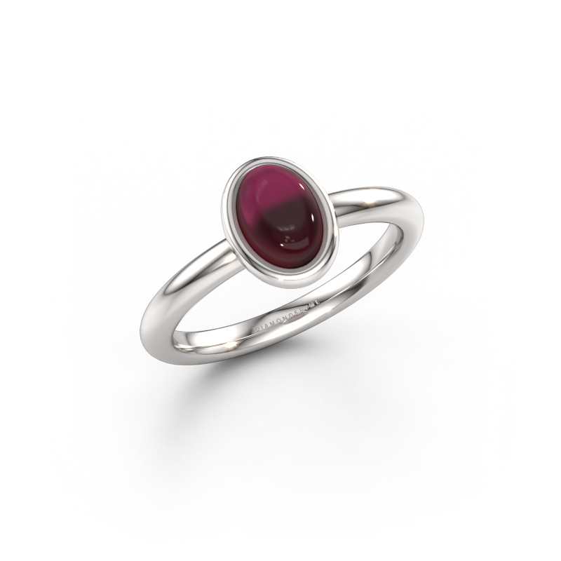 Bild von Ring Blossom OVL 2 585 Weißgold Granat 7x5 mm