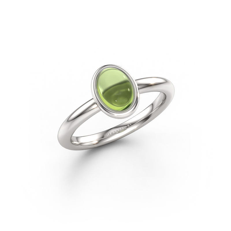 Bild von Ring Blossom OVL 2 585 Weißgold Peridot 7x5 mm