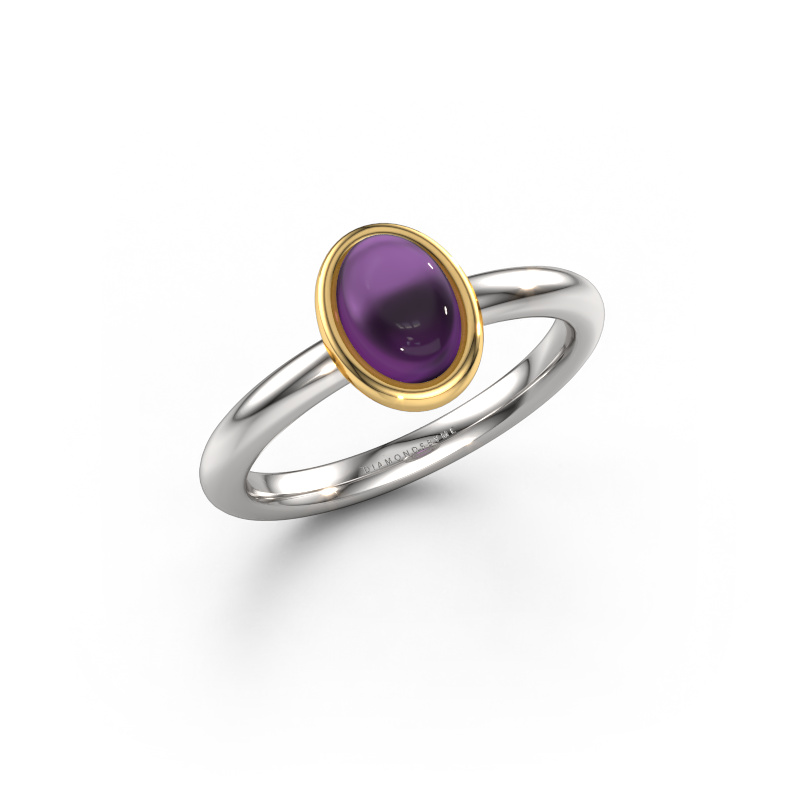 Bild von Ring Blossom OVL 2 585 Weißgold Amethyst 7x5 mm