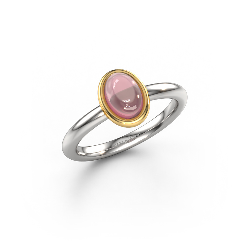 Image of Ring Blossom OVL 2 585 white gold Tourmaline pink 7x5 mm