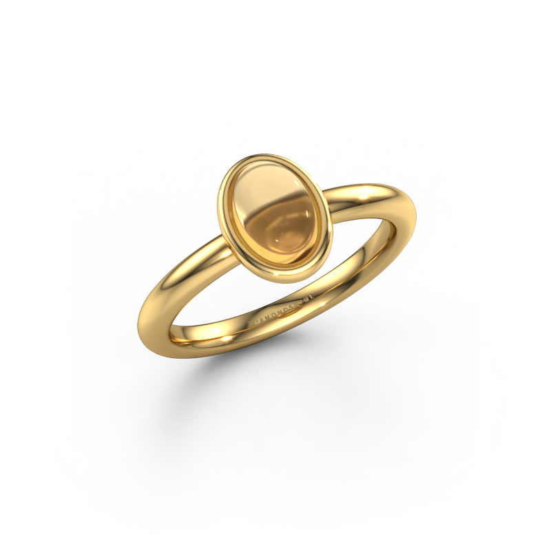 Afbeelding van Ring Blossom OVL 2 585 goud Citrien 7x5 mm