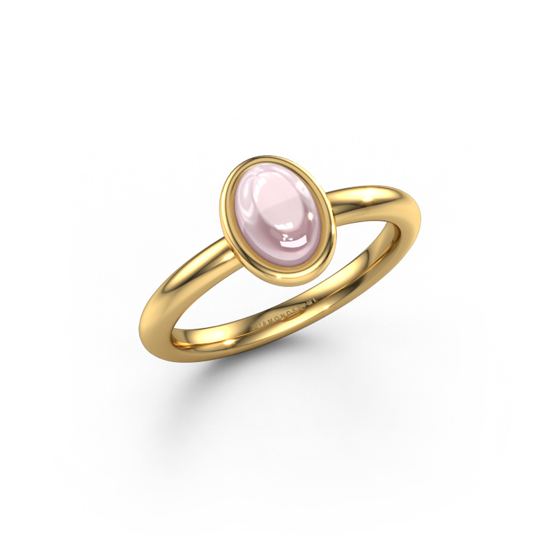 Image of Ring Blossom OVL 2 585 gold Morganite champagne 7x5 mm