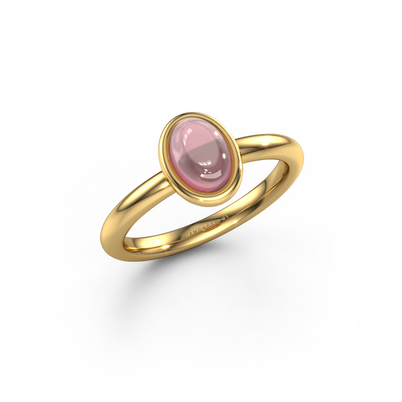 Image of Ring Blossom OVL 2 585 gold Tourmaline pink 7x5 mm