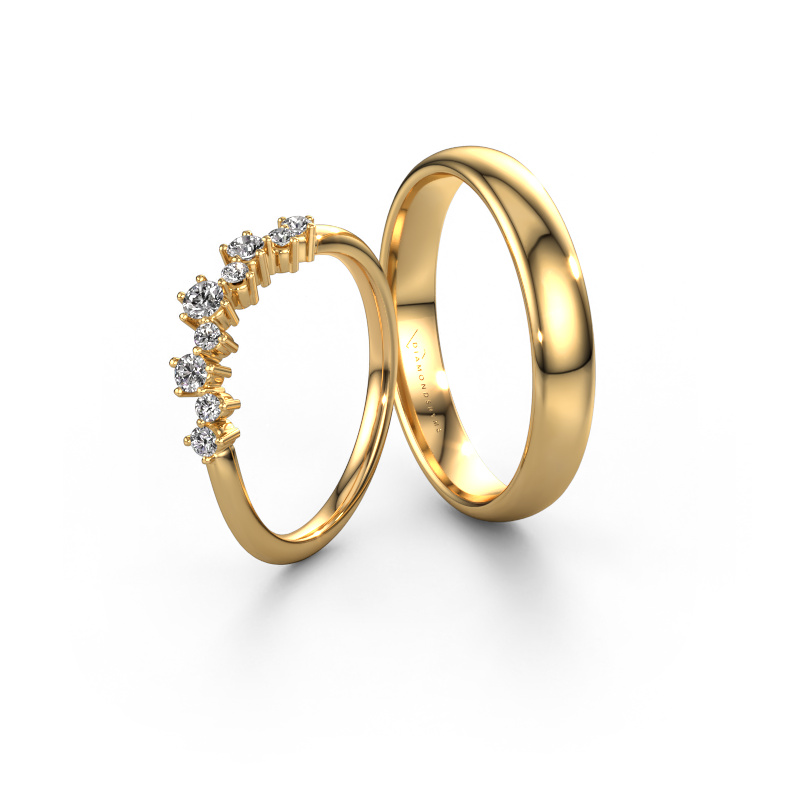 Image of Wedding rings set Bluebell ±0.16x0.06 in 14 Carat gold Lab grown diamond 0.06 crt