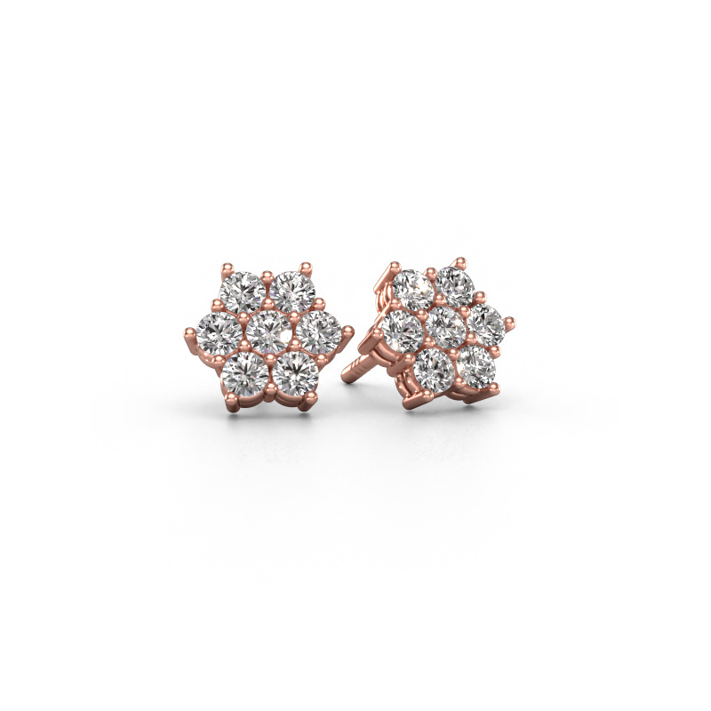 Image of Stud earrings Bonita 585 rose gold Diamond 0.77 crt