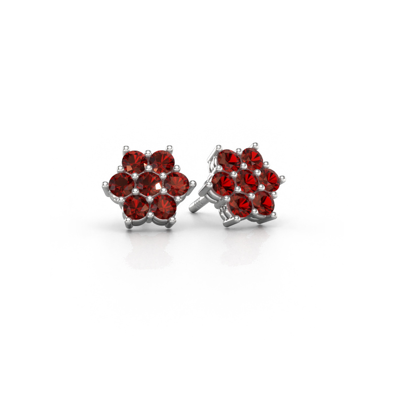Image of Stud earrings Bonita 950 platinum Garnet 2.4 mm