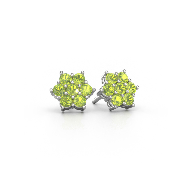Image of Stud earrings Bonita 950 platinum Peridot 2.4 mm