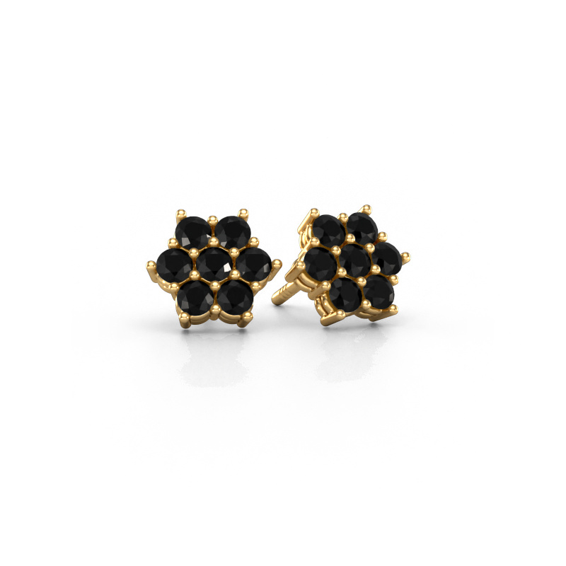 Image of Stud earrings Bonita 585 gold Black diamond 0.924 crt