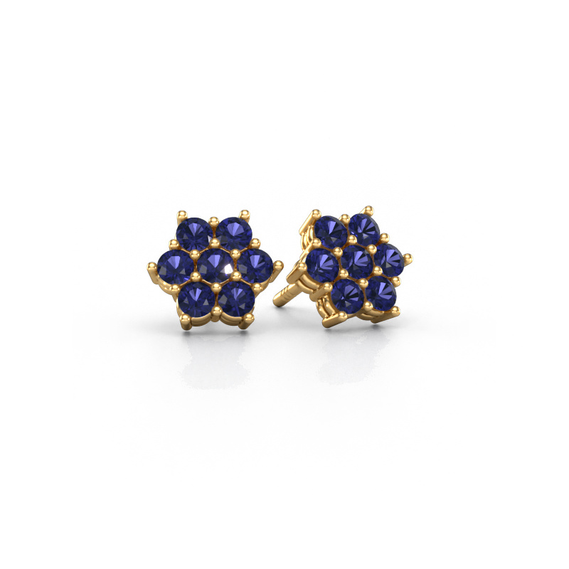 Image de Clous d'oreilles Bonita 585 or jaune Saphir 2.4 mm