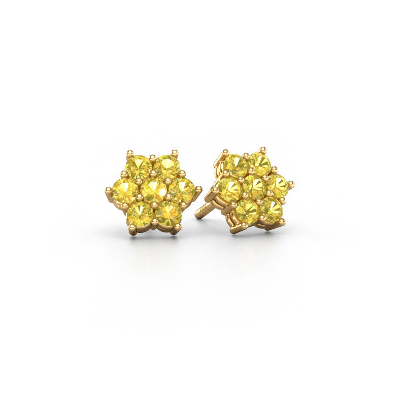 Image of Stud earrings Bonita 585 gold Yellow sapphire 2.4 mm