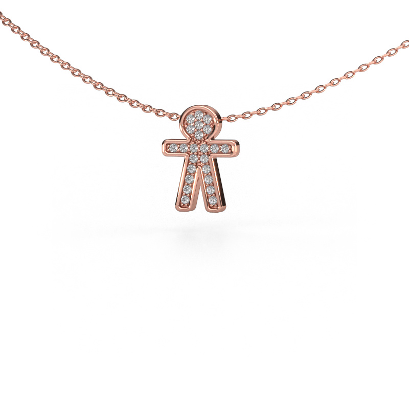 Image of Pendant Boy 585 rose gold Lab grown diamond 0.115 crt