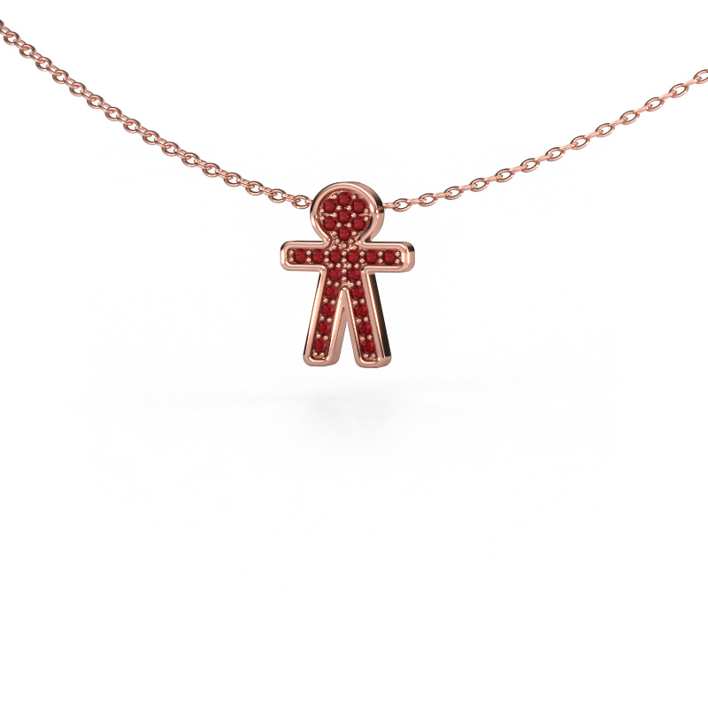 Image of Pendant Boy 585 rose gold Ruby 1 mm