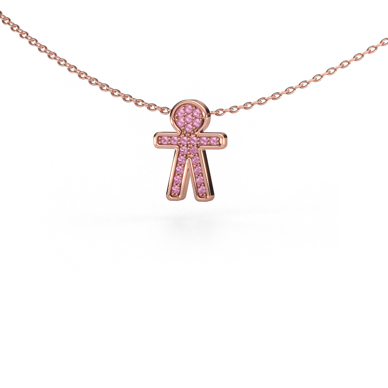 Image of Pendant Boy 585 rose gold Pink sapphire 1 mm