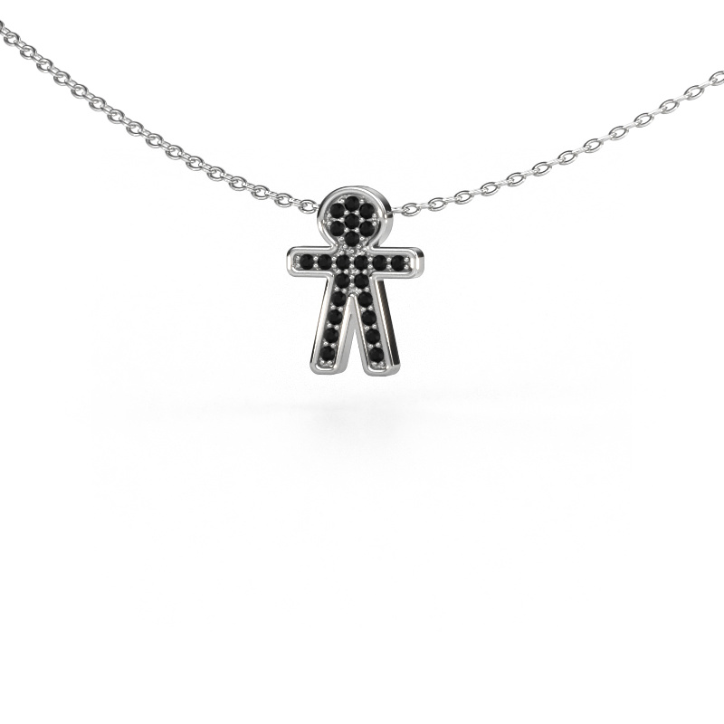 Image of Pendant Boy 585 white gold Black diamond 0.138 crt