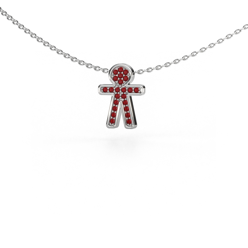 Image of Pendant Boy 585 white gold Ruby 1 mm