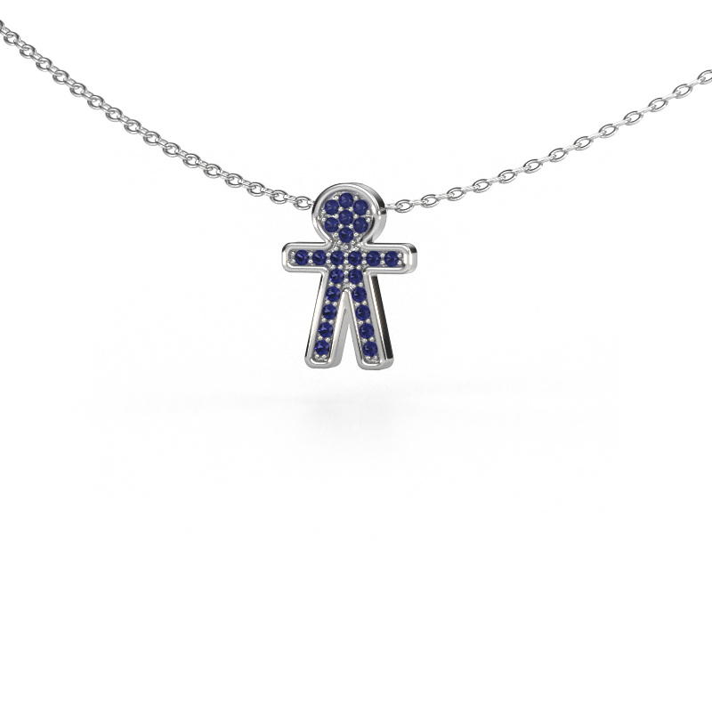 Image de Pendentif Boy 585 or blanc Saphir 1 mm