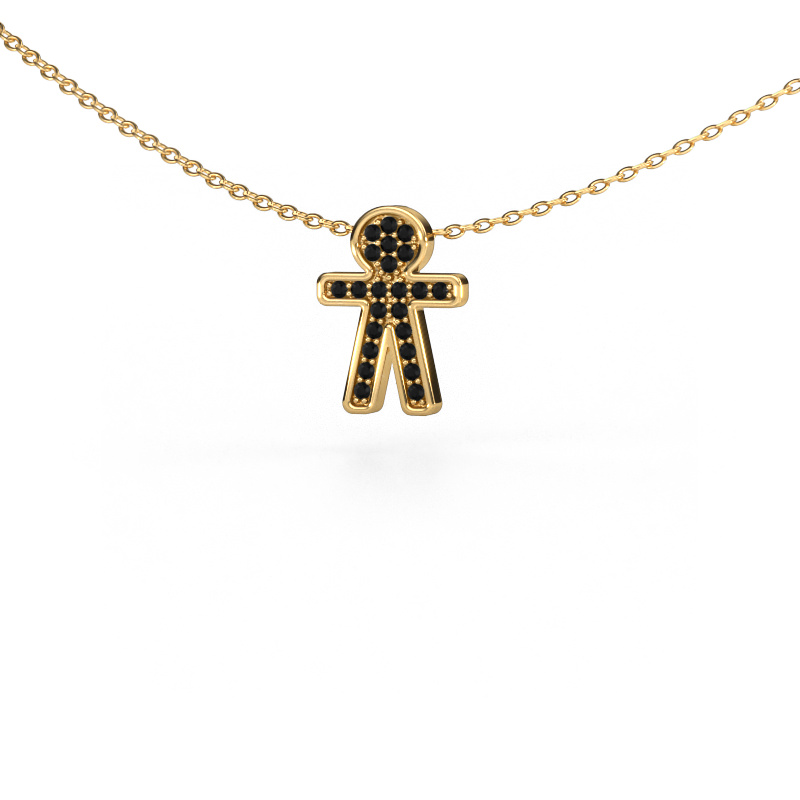Image of Pendant Boy 585 gold Black diamond 0.138 crt