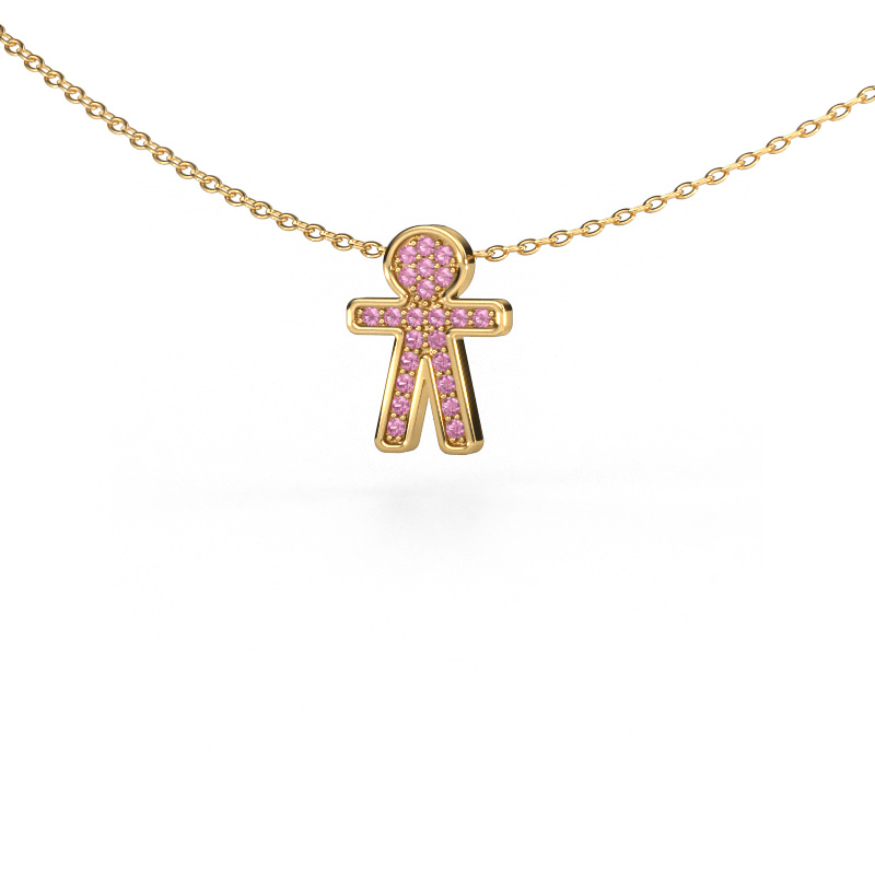 Image of Pendant Boy 585 gold Pink sapphire 1 mm