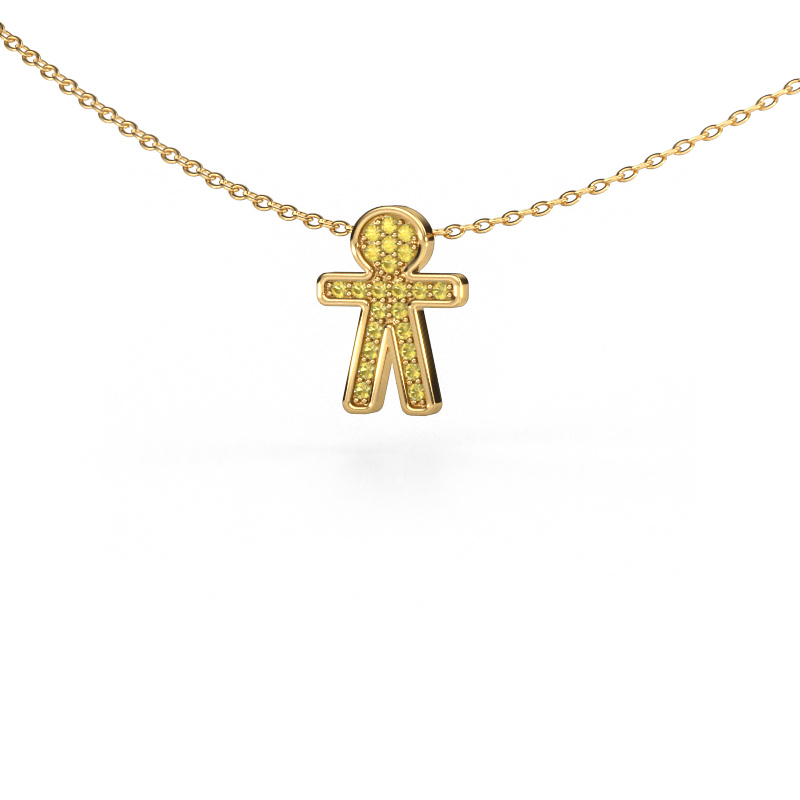 Bild von Anhänger Boy 585 Gold Gelb Saphir 1 mm
