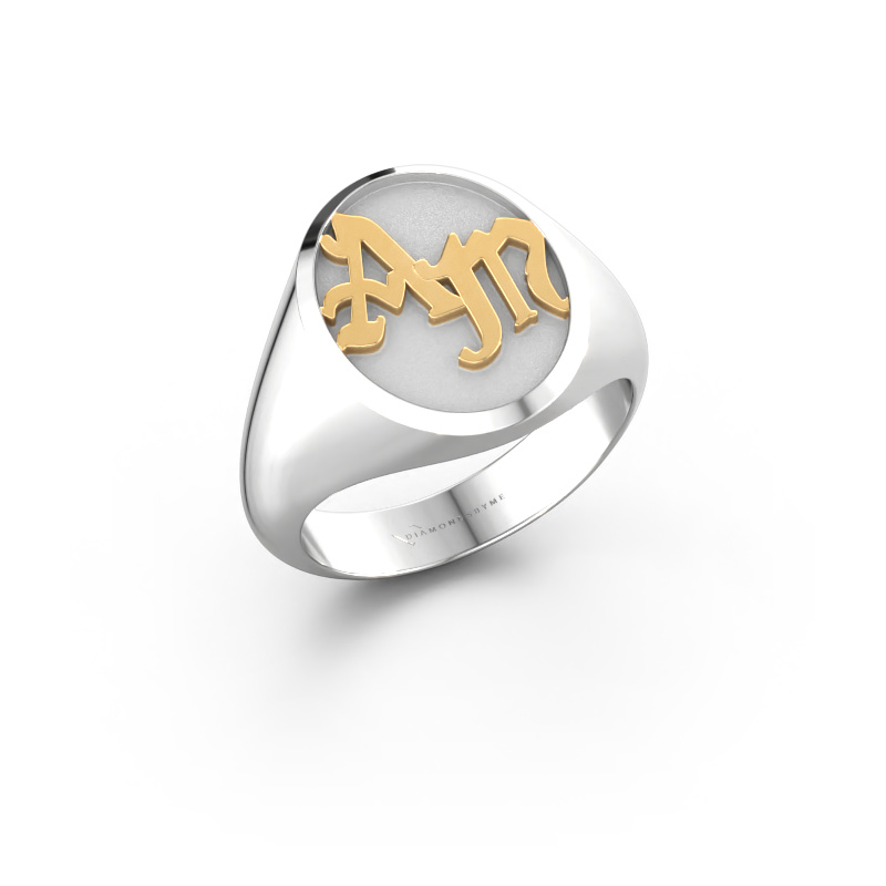 Image of Monogram ring Brad 585 white gold