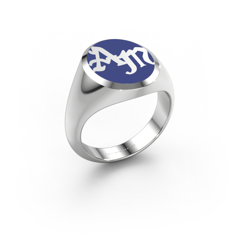 Image of Monogram ring Brad Emaille 950 platinum