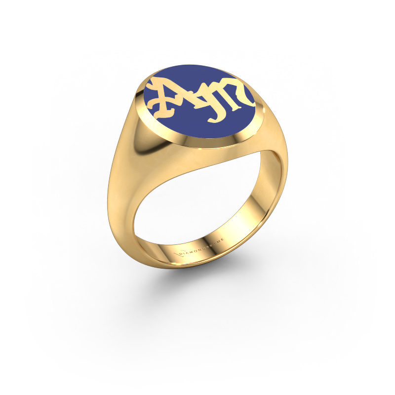 Image de Bague monogramme Brad Emaille 585 or jaune