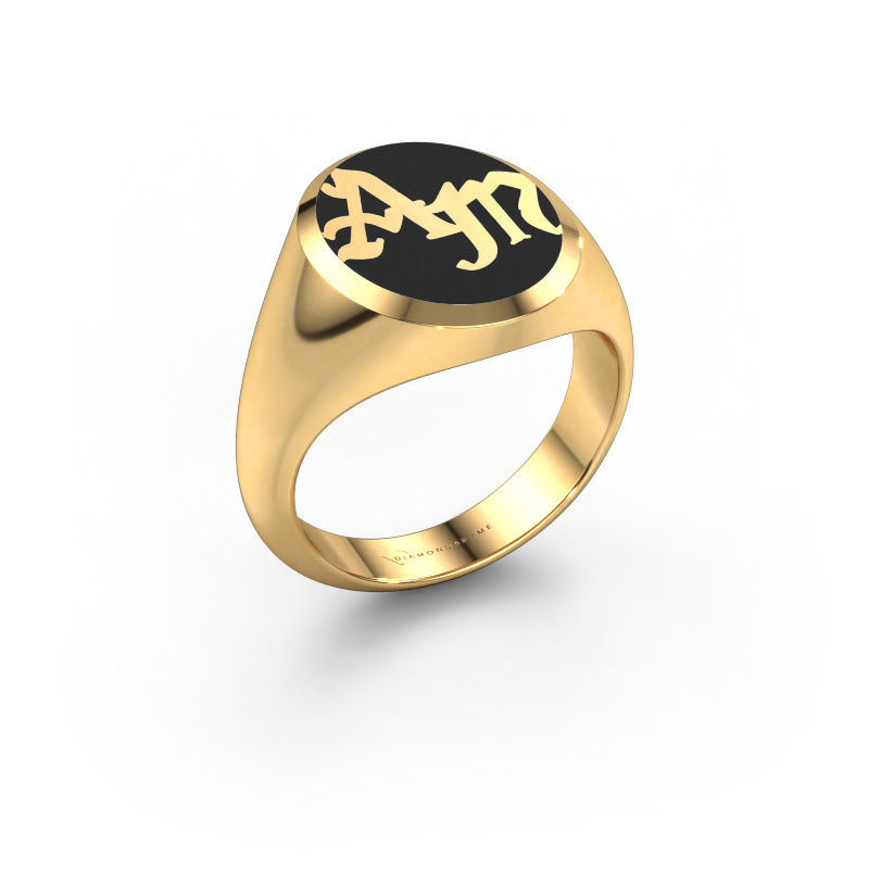 Bild von Monogramm Ring Brad Emaille 585 Gold