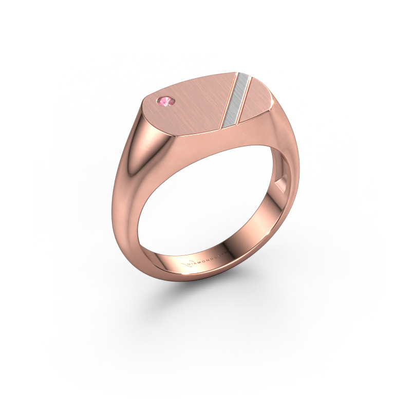 Image de Bague pour homme Bram 2 585 or rose Rose tourmaline 2 mm
