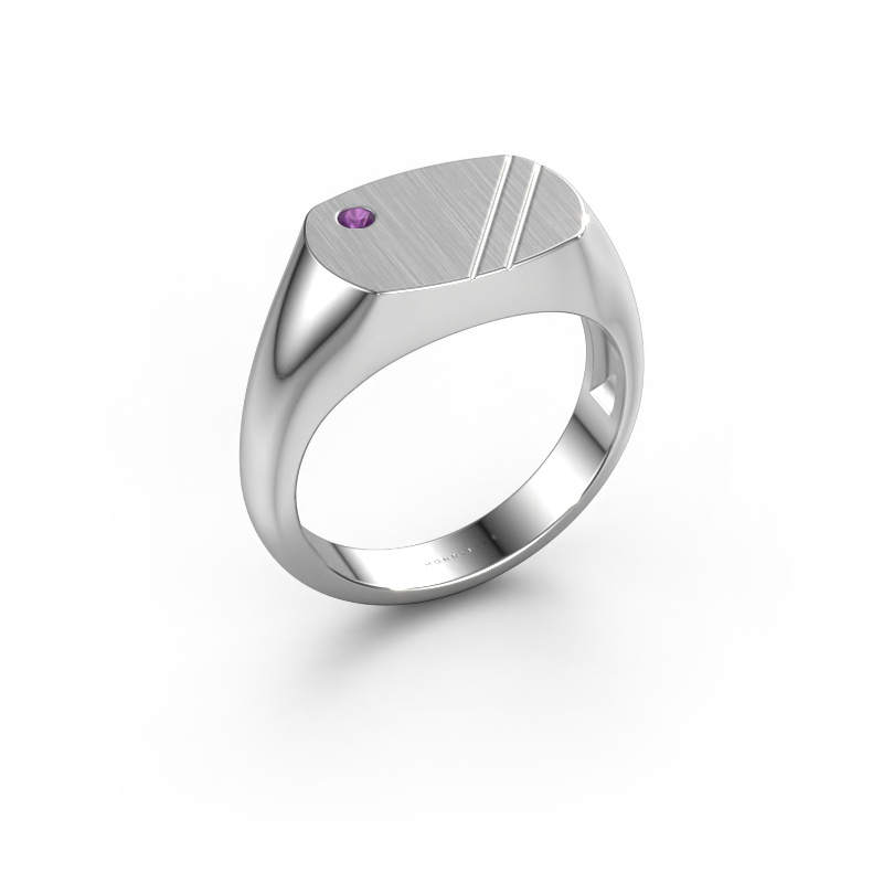 Bild von Herrenring Bram 2 585 Weißgold Amethyst 2 mm