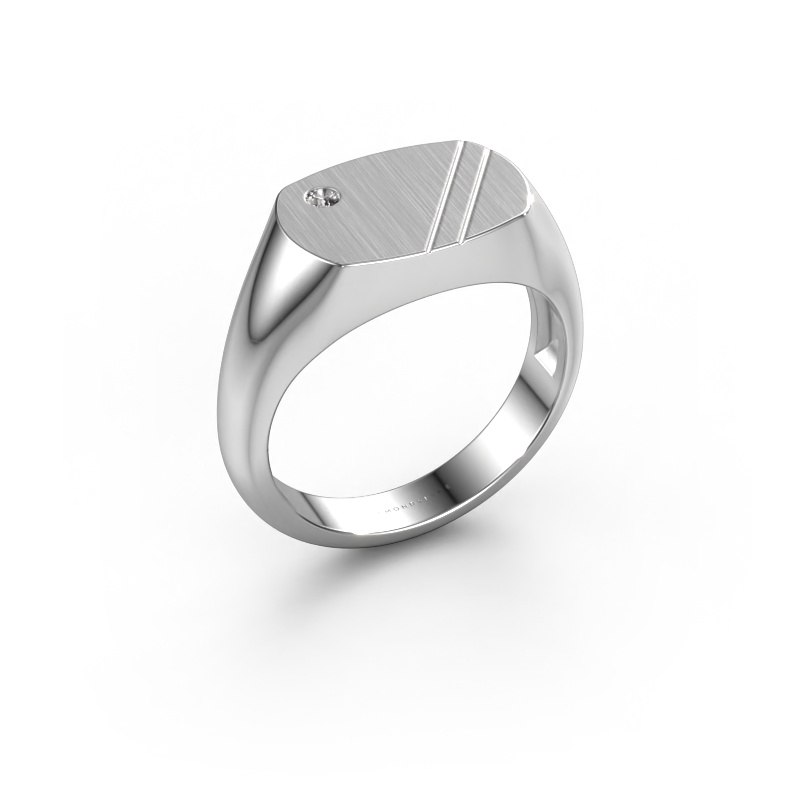 Image of Men's ring Bram 2 585 white gold Zirconia 2 mm